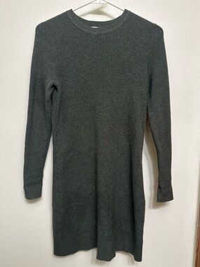 a new day Dark Green Gray Long Sleeve Crewneck Knit Dress